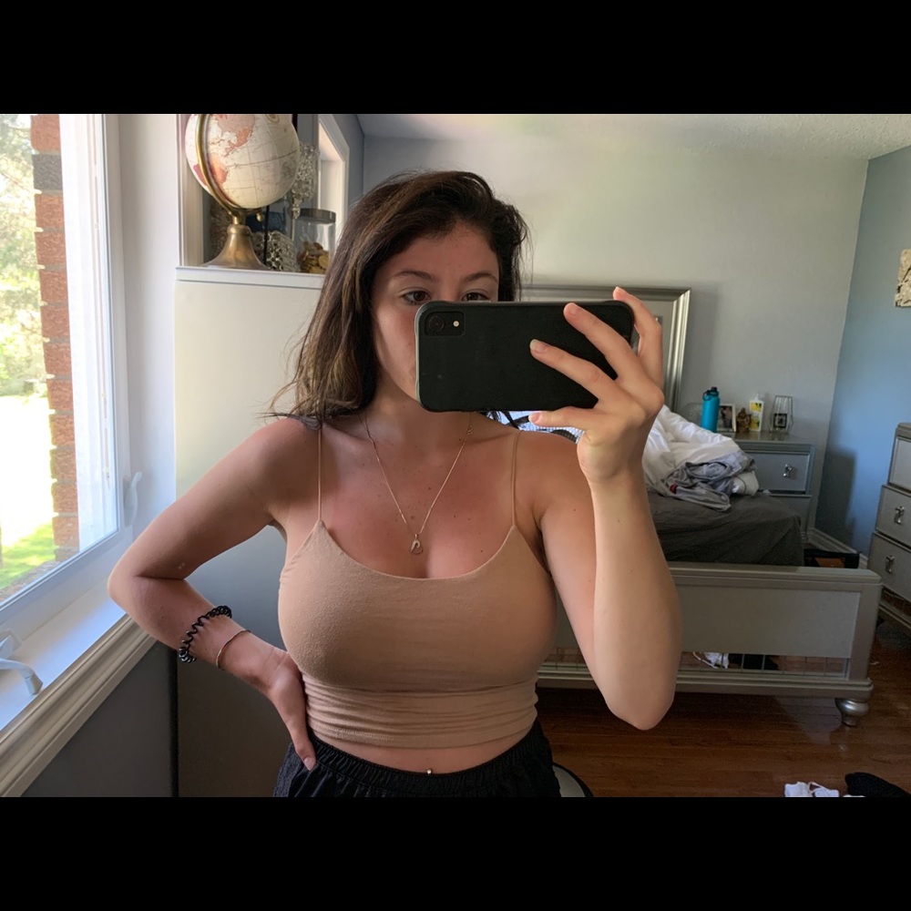 Beige Crop Top